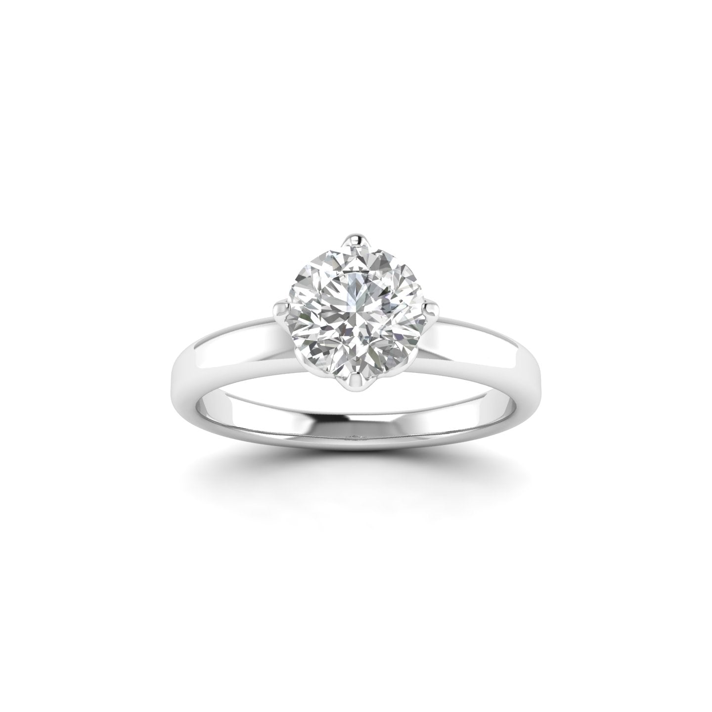 White Gold Studded 1 Carat Lab Grown Diamond Ring-E Color VS1 Clarity.